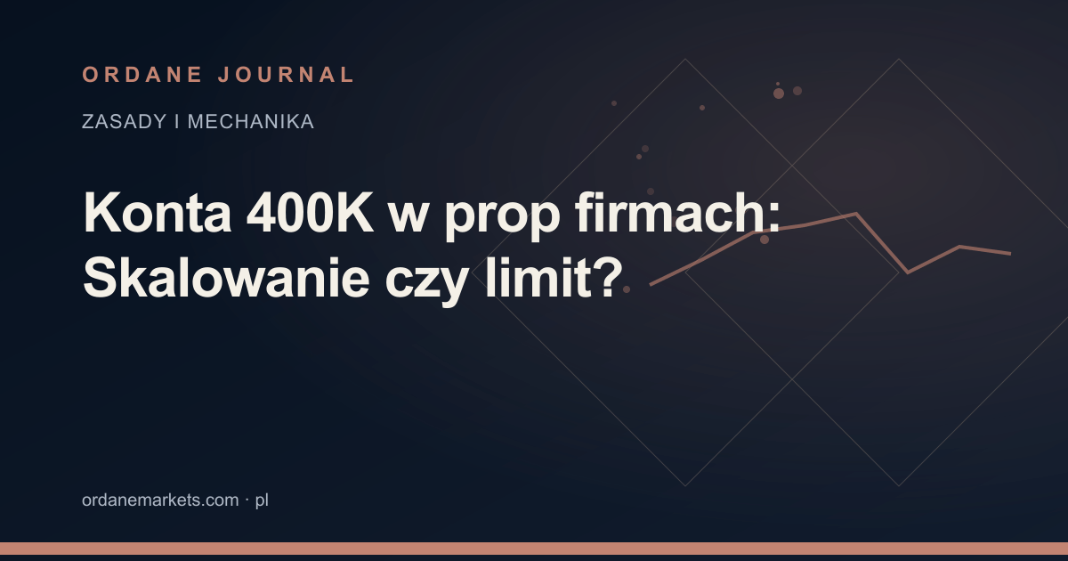 Konta 400K w prop firmach: Skalowanie czy limit?. Ordane Journal.