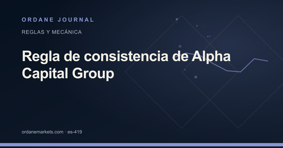 Regla de consistencia de Alpha Capital Group. Ordane Journal.