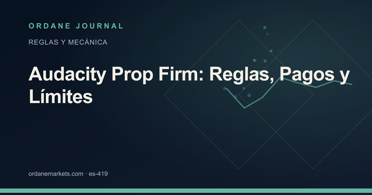 Audacity Prop Firm: Reglas, Pagos y Límites. Ordane Journal.