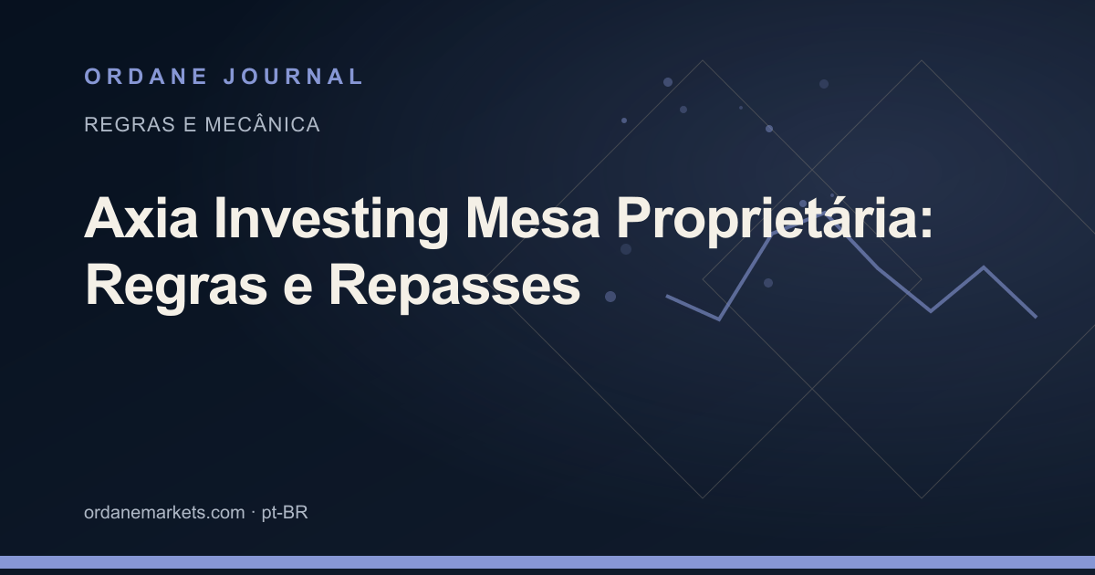 Axia Investing Mesa Proprietária: Regras e Repasses. Ordane Journal.