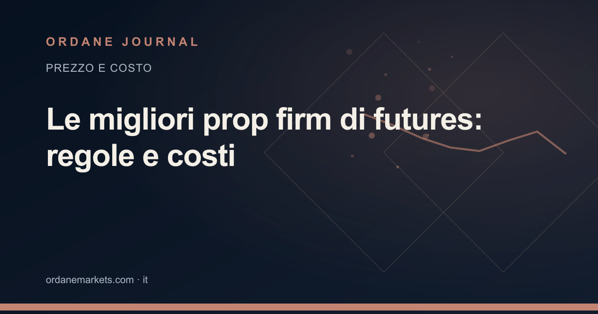 Le migliori prop firm di futures: regole e costi. Ordane Journal.