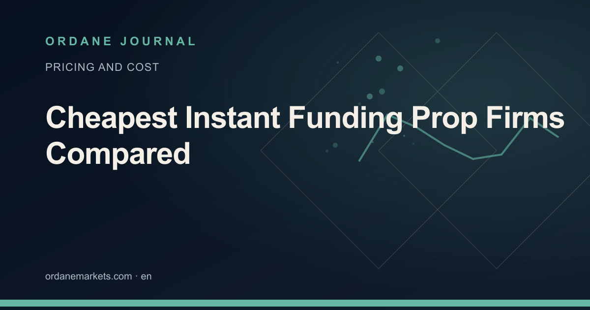 Cheapest Instant Funding Prop Firms Compared. Ordane Journal.
