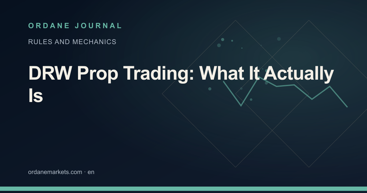 DRW Prop Trading: What It Actually Is. Ordane Journal.