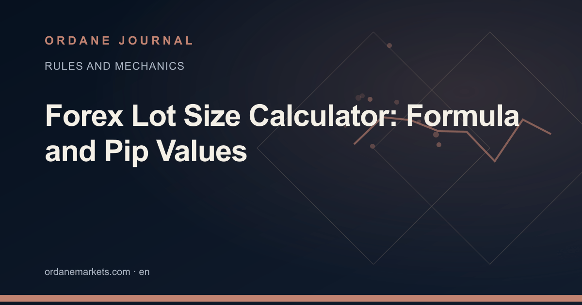 Forex Lot Size Calculator: Formula and Pip Values. Ordane Journal.