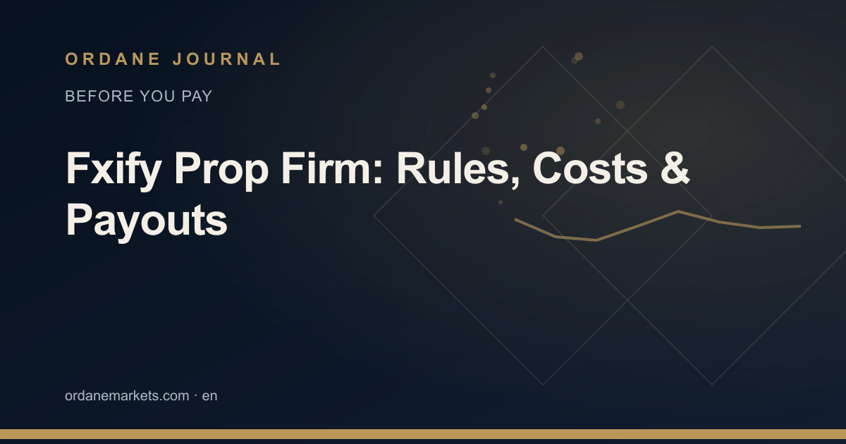 Fxify Prop Firm: Rules, Costs & Payouts. Ordane Journal.