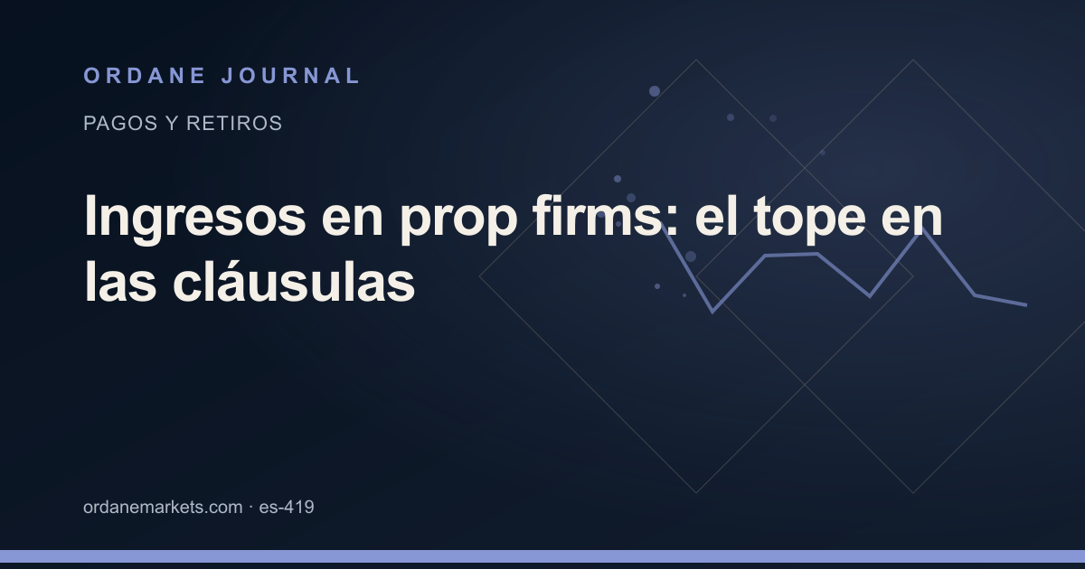 Ingresos en prop firms: el tope en las cláusulas. Ordane Journal.