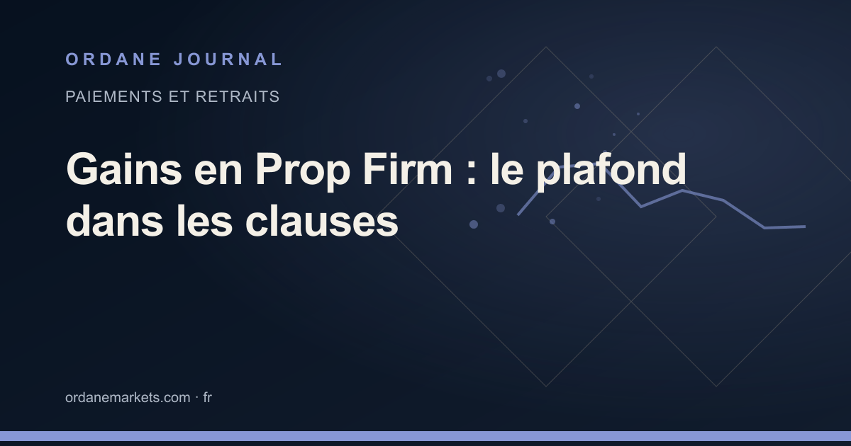 Gains en Prop Firm : le plafond dans les clauses. Ordane Journal.