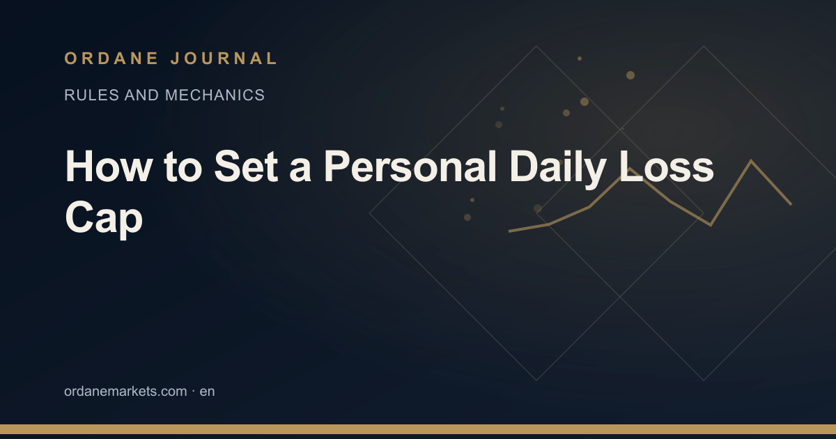 How to Set a Personal Daily Loss Cap. Ordane Journal.