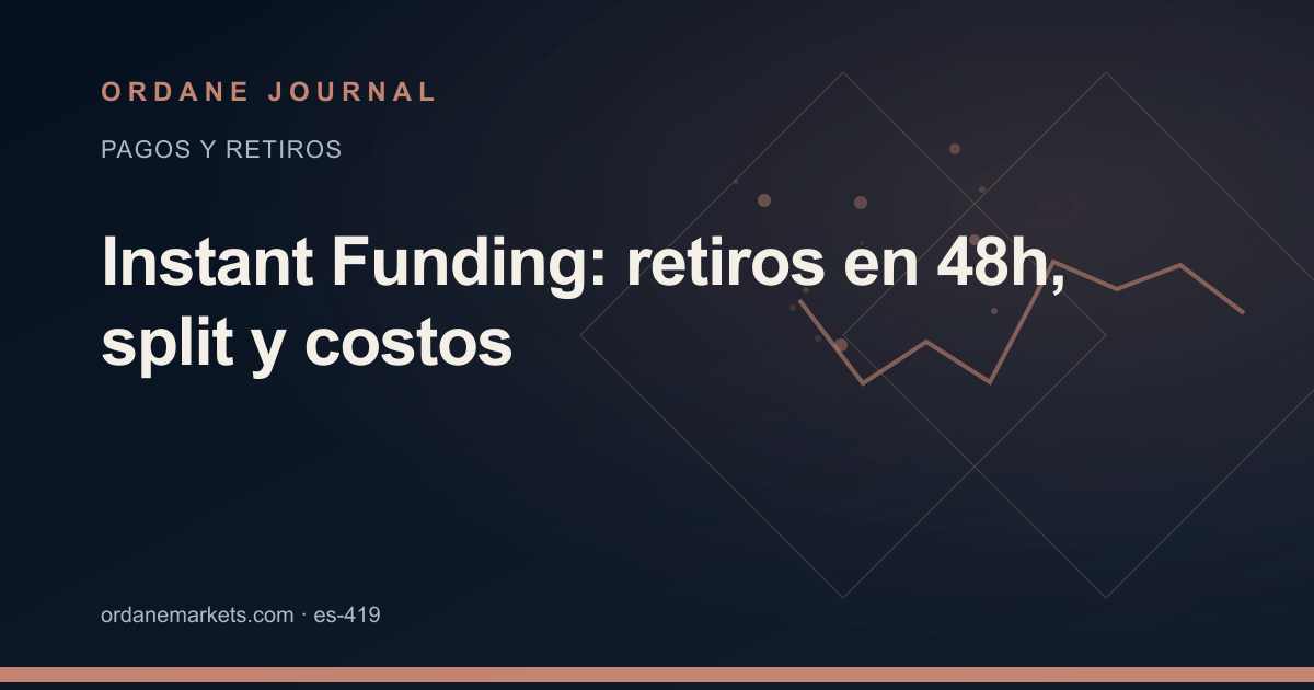 Instant Funding: retiros en 48h, split y costos. Ordane Journal.