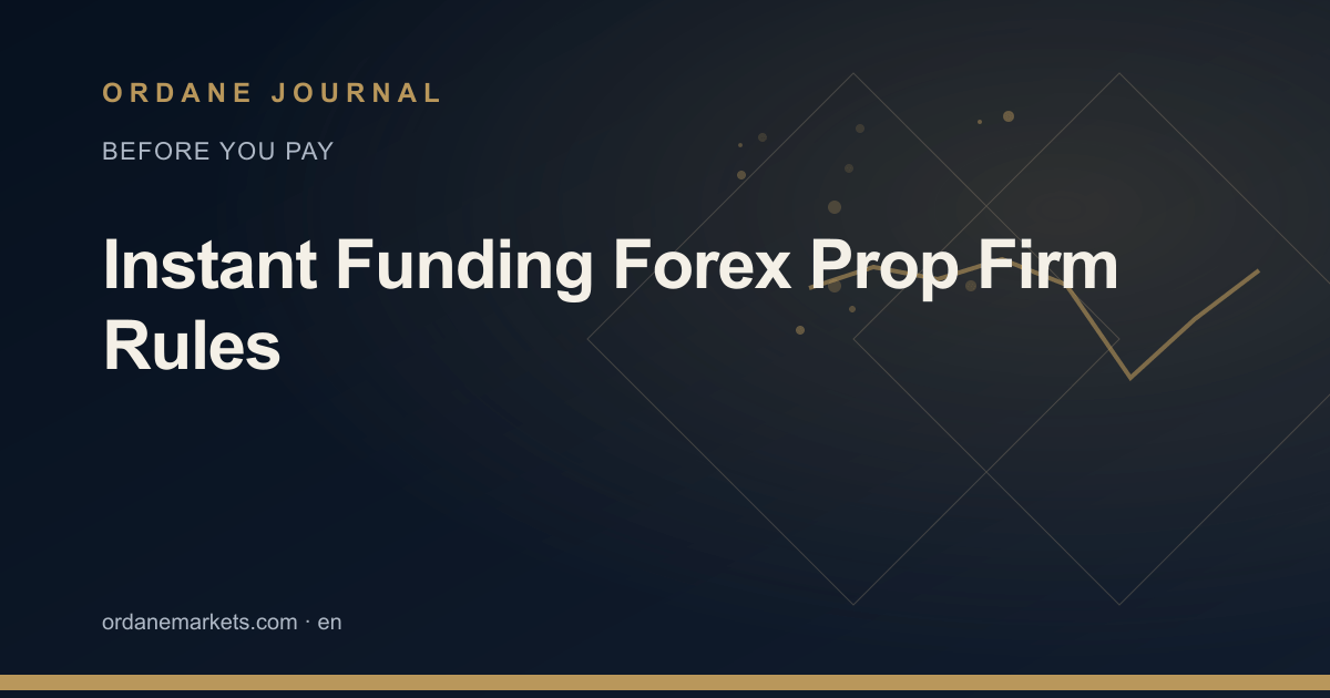 Instant Funding Forex Prop Firm Rules. Ordane Journal.