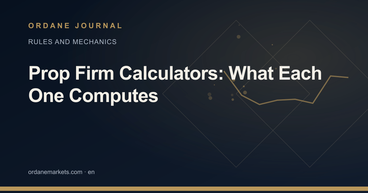 Prop Firm Calculators: What Each One Computes. Ordane Journal.