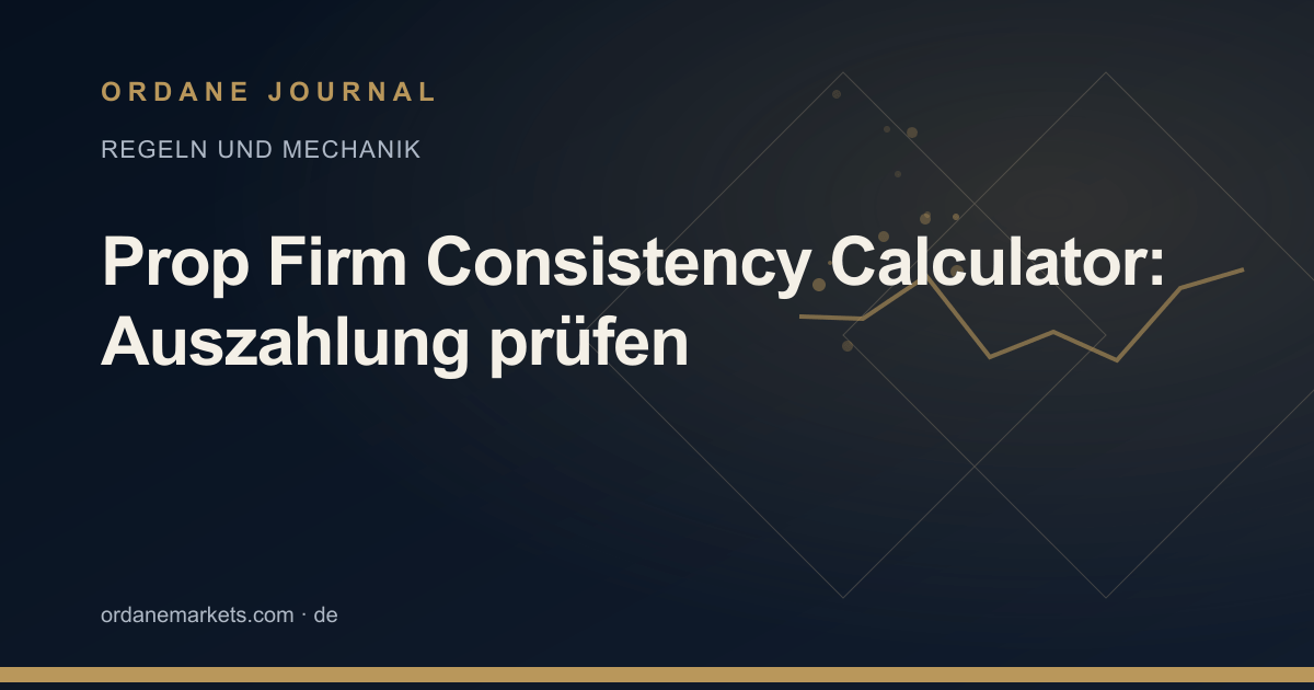 Prop Firm Consistency Calculator: Auszahlung prüfen. Ordane Journal.