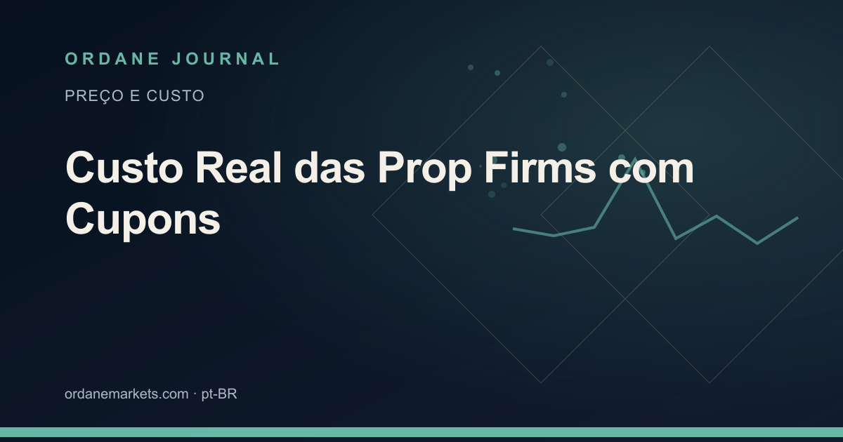 Custo Real das Prop Firms com Cupons. Ordane Journal.