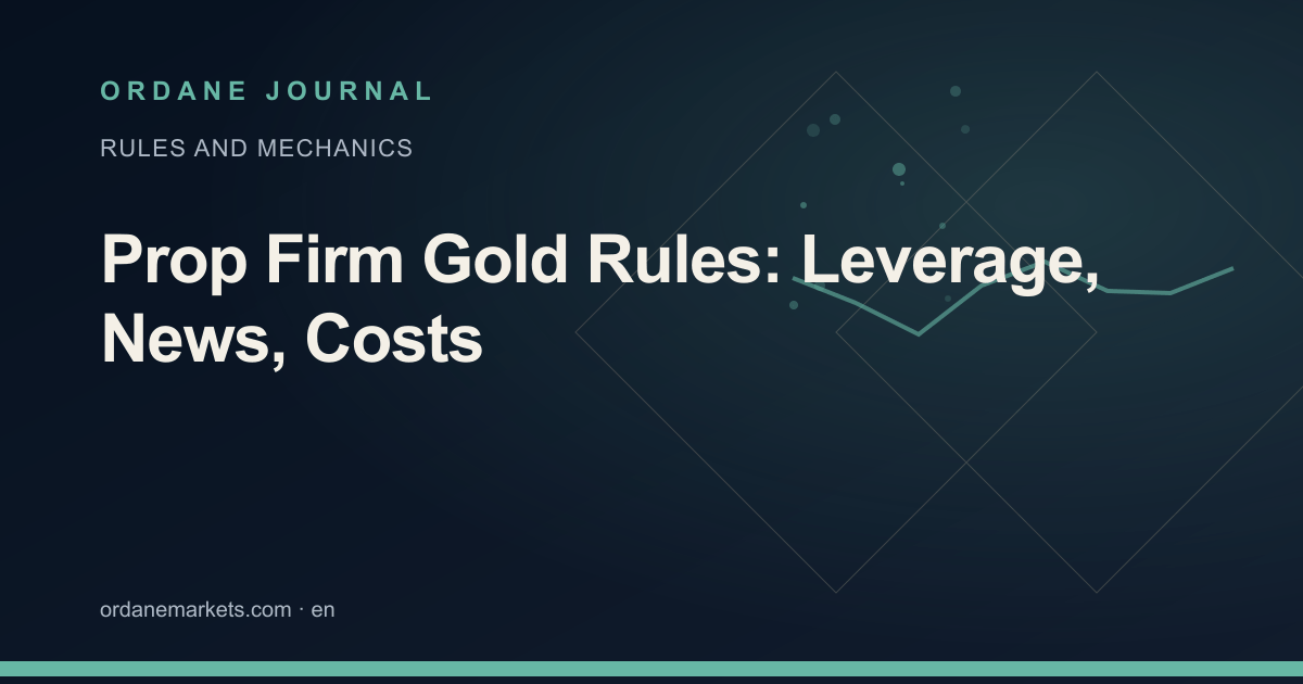 Prop Firm Gold Rules: Leverage, News, Costs. Ordane Journal.