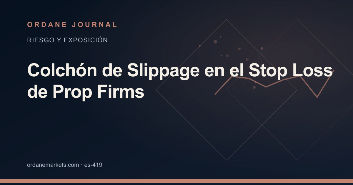 Colchón de Slippage en el Stop Loss de Prop Firms. Ordane Journal.