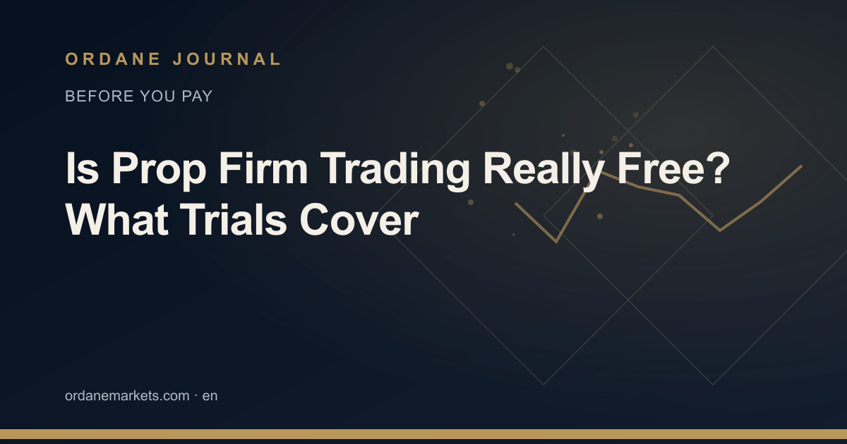 Is Prop Firm Trading Really Free? What Trials Cover. Ordane Journal.