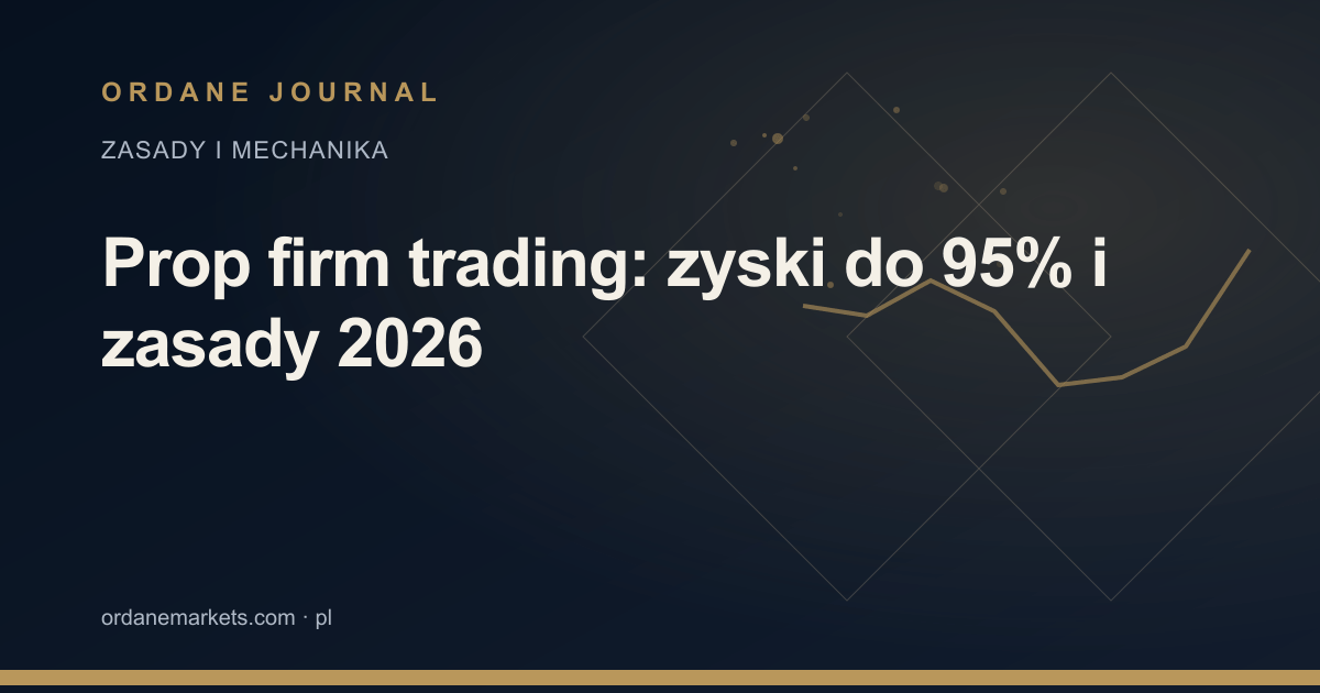 Prop firm trading: zyski do 95% i zasady 2026. Ordane Journal.