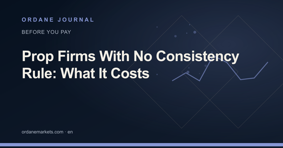 Prop Firms With No Consistency Rule: What It Costs. Ordane Journal.