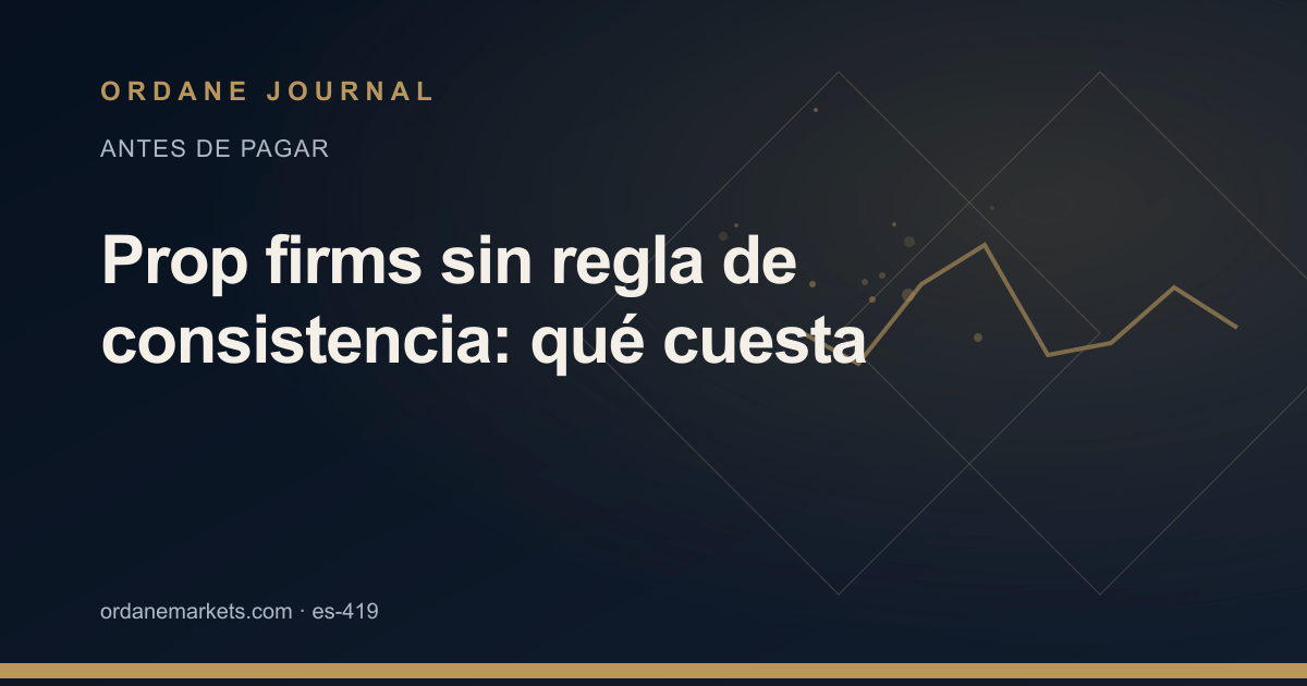 Prop firms sin regla de consistencia: qué cuesta. Ordane Journal.