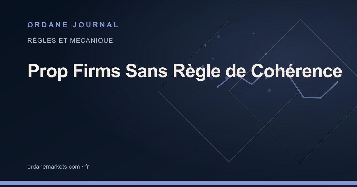 Prop Firms Sans Règle de Cohérence. Ordane Journal.