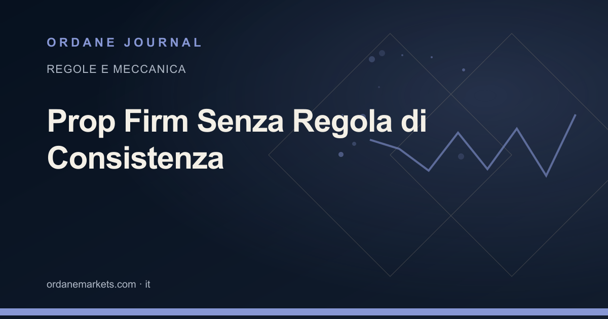 Prop Firm Senza Regola di Consistenza. Ordane Journal.