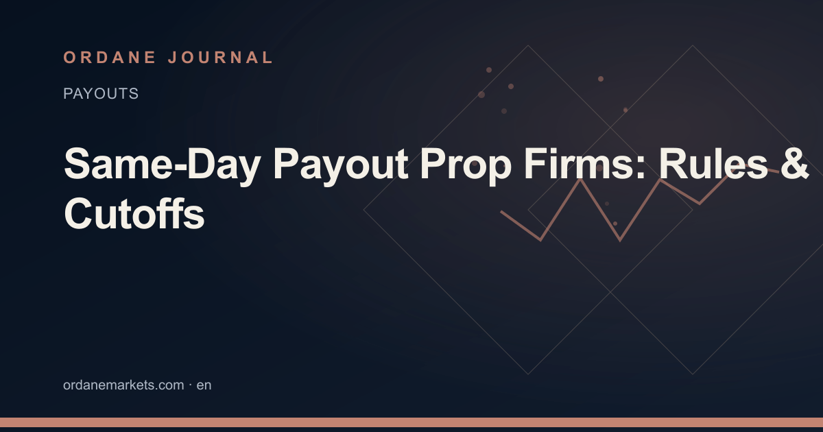 Same-Day Payout Prop Firms: Rules & Cutoffs. Ordane Journal.