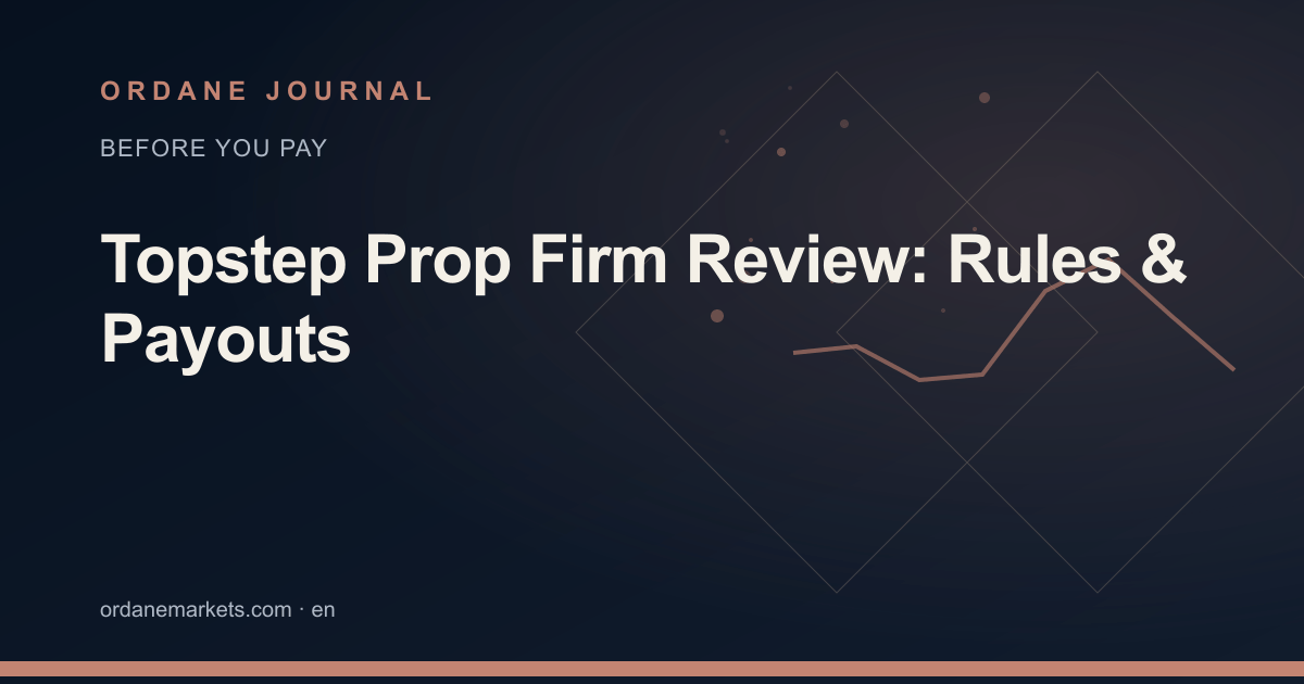 Topstep Prop Firm Review: Rules & Payouts. Ordane Journal.
