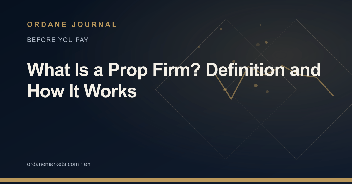 What Is a Prop Firm? Definition and How It Works. Ordane Journal.