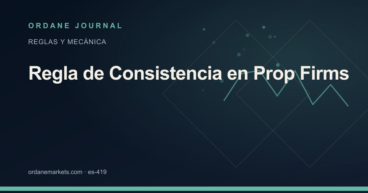 Regla de consistencia en prop firms. Ordane Journal.