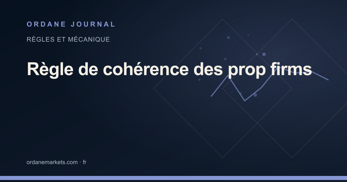 Règle de cohérence des prop firms. Ordane Journal.